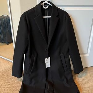 Zara mens black overcoat